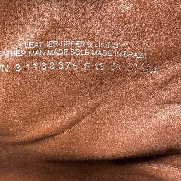 Tory Burch Milan Brown Leather Wedge Ankle Boots Size 6.5M Side Zip Logo Buckle - Picture 10 of 13